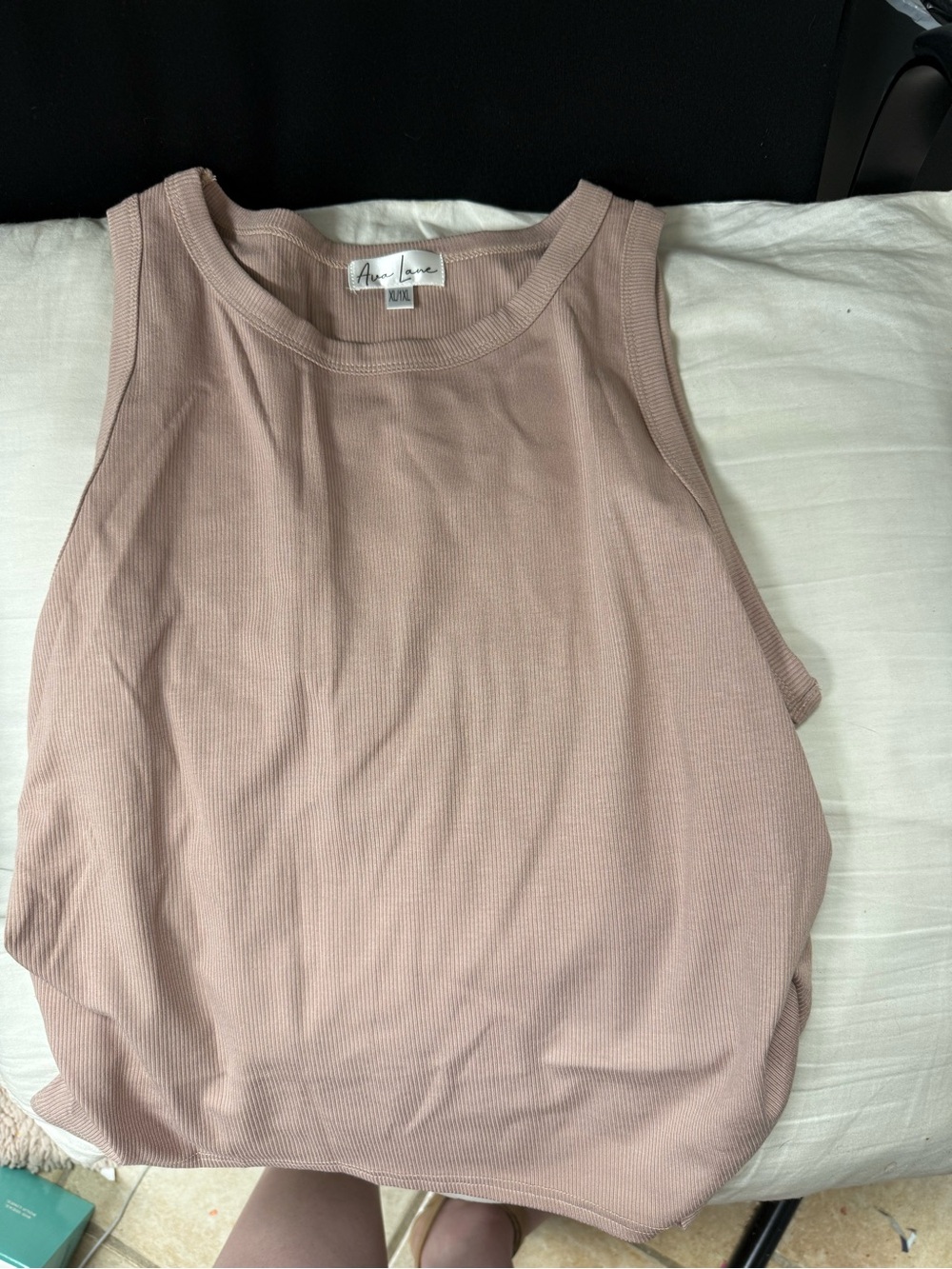 Ava Lane Boutique Ribbed crop Top in Dusty Mauve
